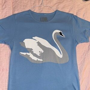 Authentic Lana Del Rey blue cropped t-shirt with swan #lanadelrey #ldr
